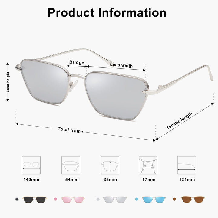 4 Colors - Frosted Large Square Sunglasses