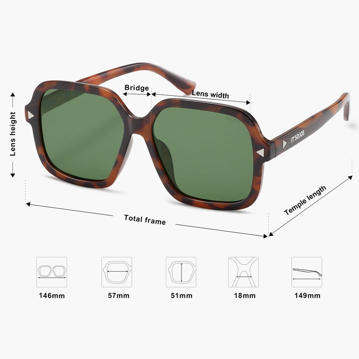 4 Colours Square Frame Fashion Sunglasses