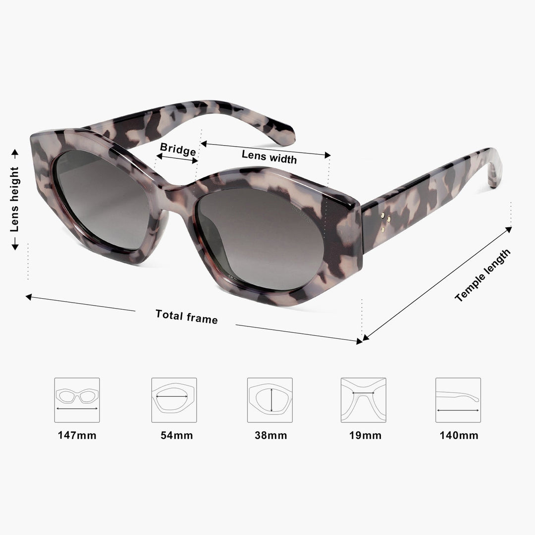 4-color fashionable four-leaf clover temple polarized sunglasses