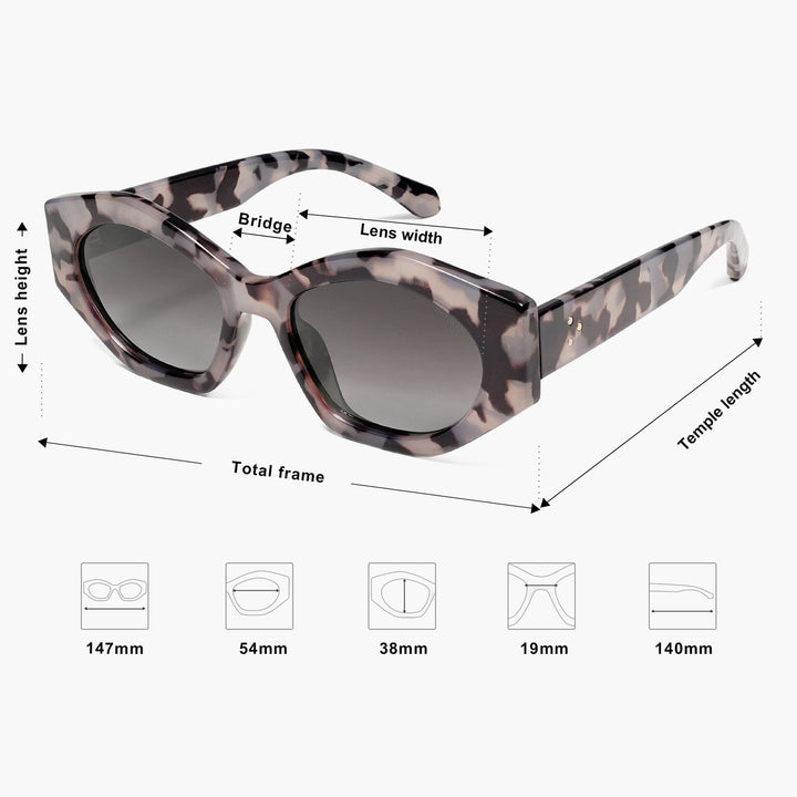 4-color fashionable four-leaf clover temple polarized sunglasses