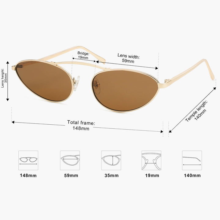 4 Colors - Minimalist Stripe Trimmed Sunglasses