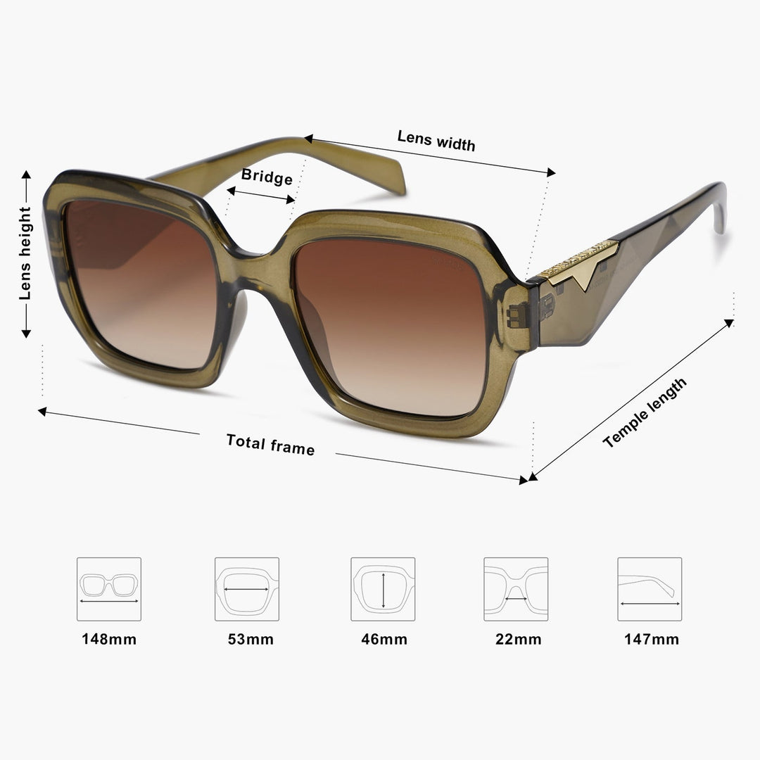 5-color fashionable L letter temple polarized sunglasses