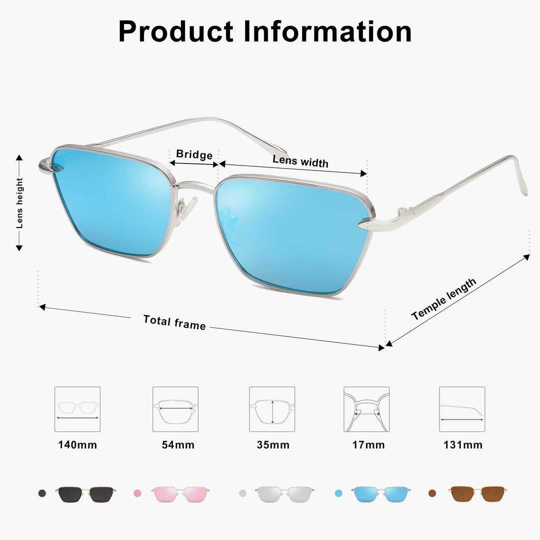 4 Colors - Frosted Large Square Sunglasses