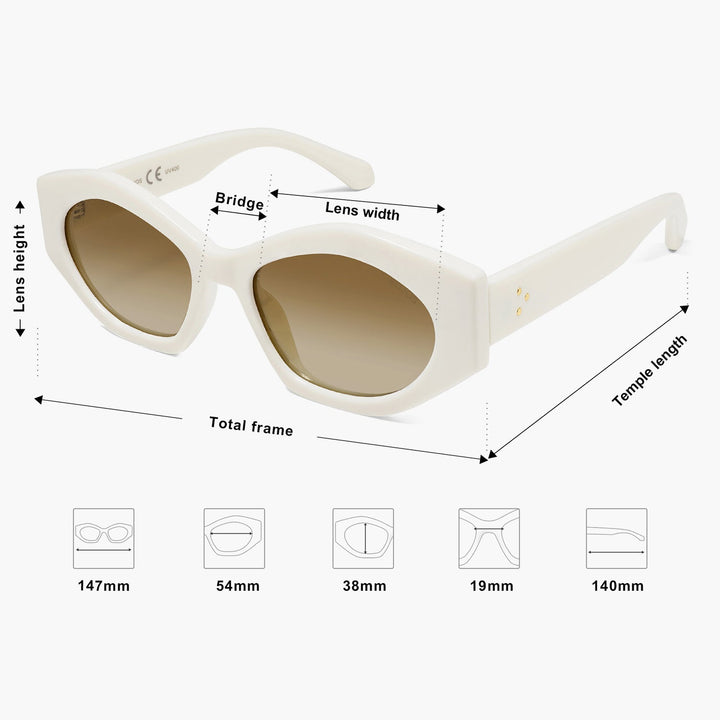 4-color fashionable four-leaf clover temple polarized sunglasses