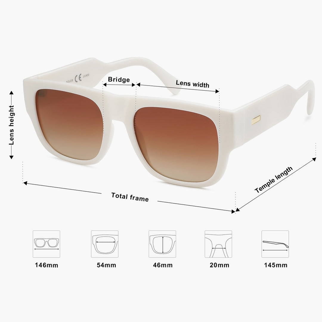 5 Colors - Cutout Logo Large Sunglasses