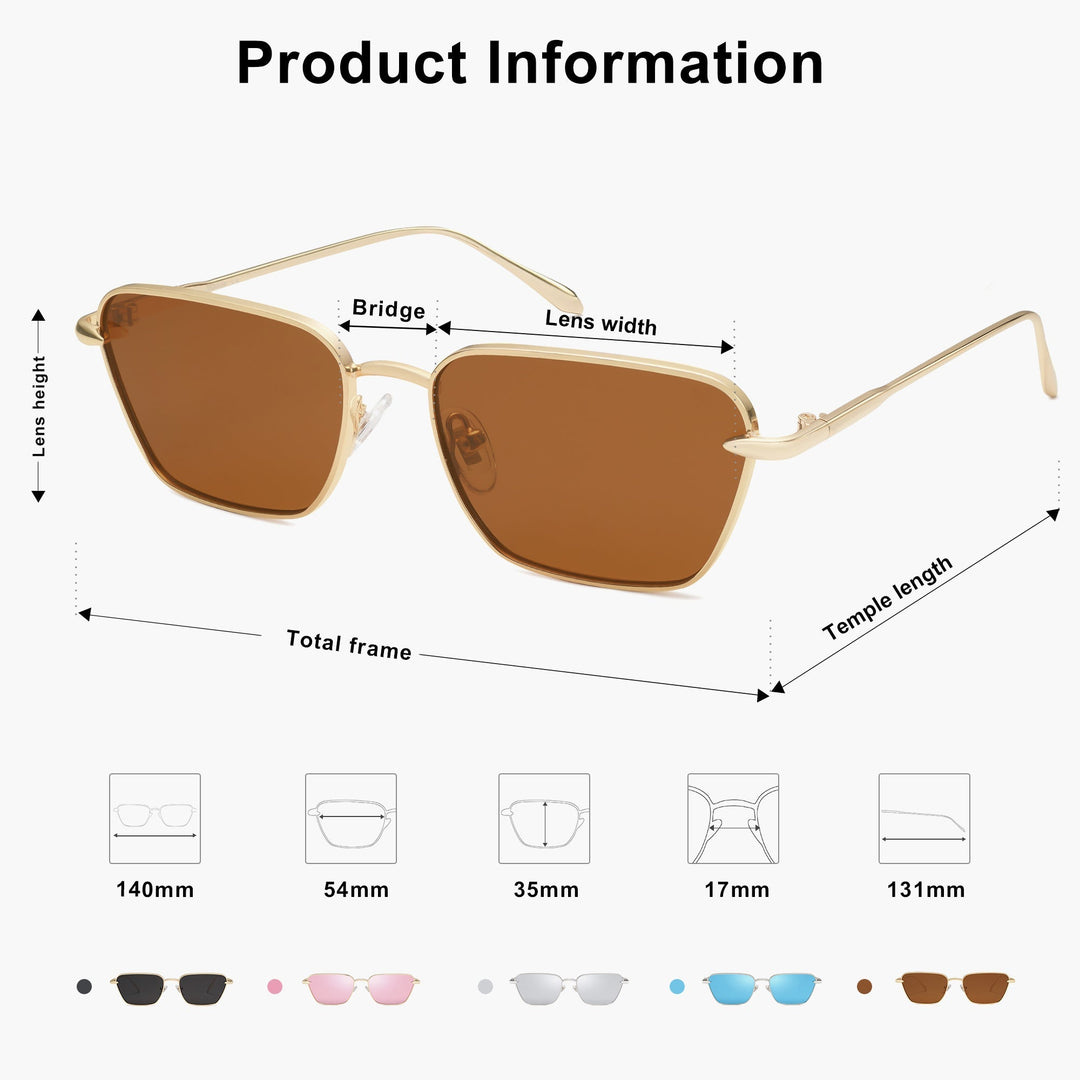 4 Colors - Frosted Large Square Sunglasses