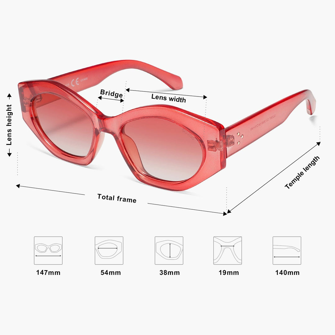 4-color fashionable four-leaf clover temple polarized sunglasses