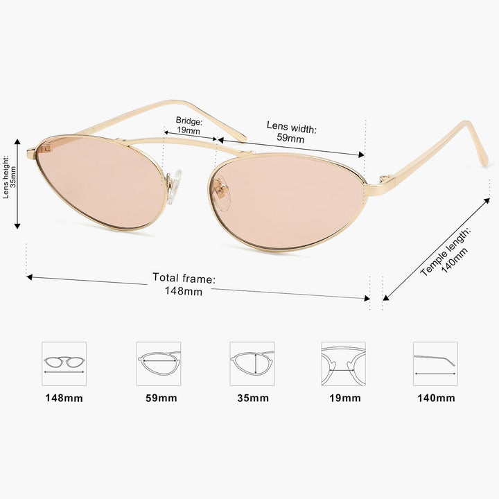 4 Colors - Minimalist Stripe Trimmed Sunglasses