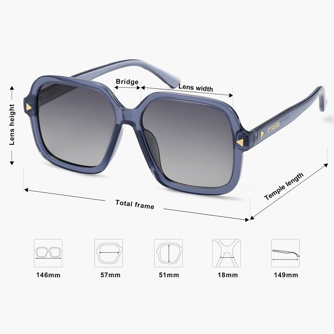4 Colours Square Frame Fashion Sunglasses