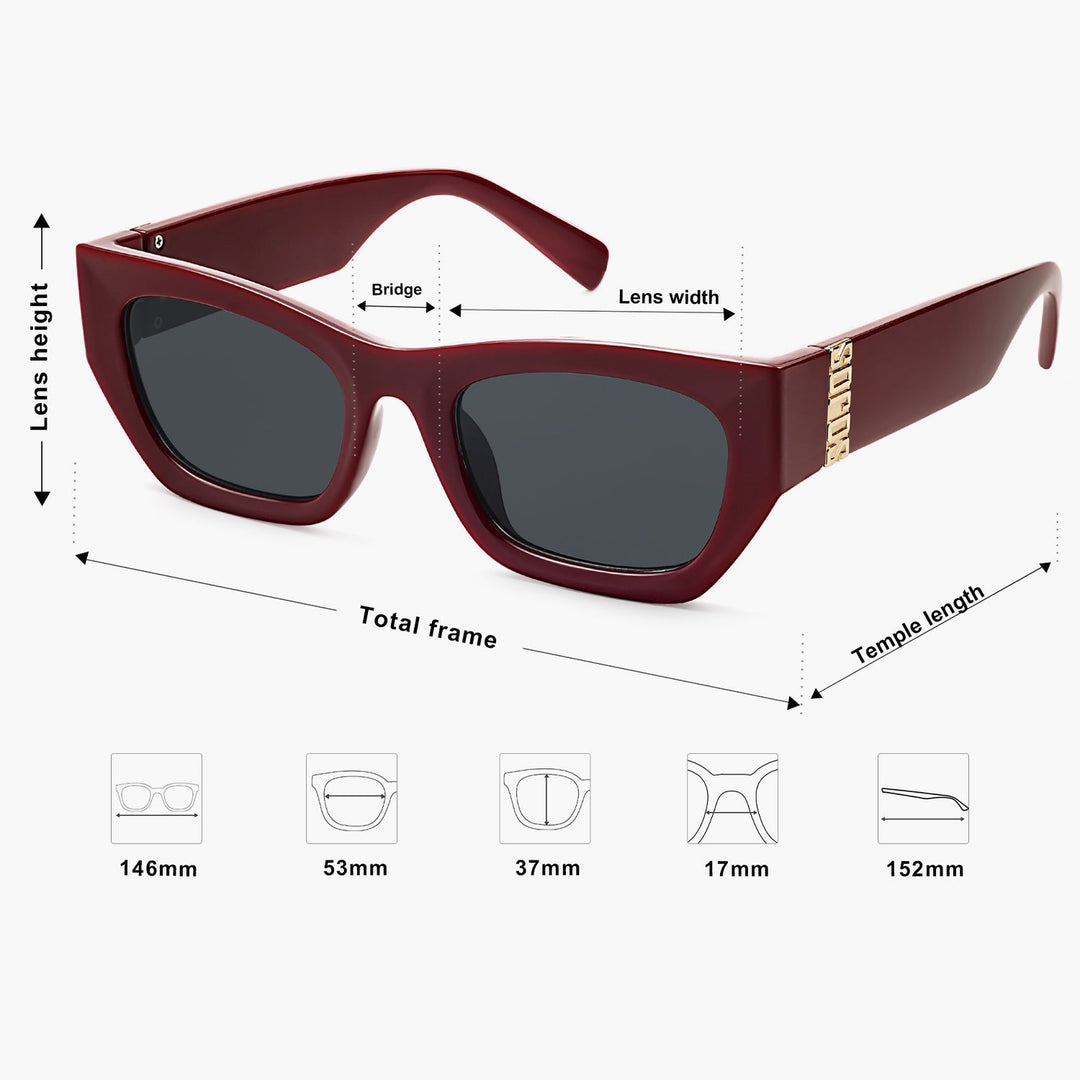 5 Colors - Minimalist Square Frame Sunglasses
