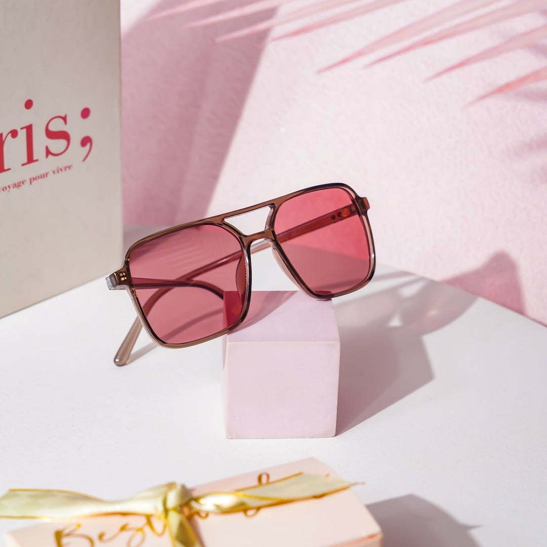 1 Colour Retro Print Sunglasses