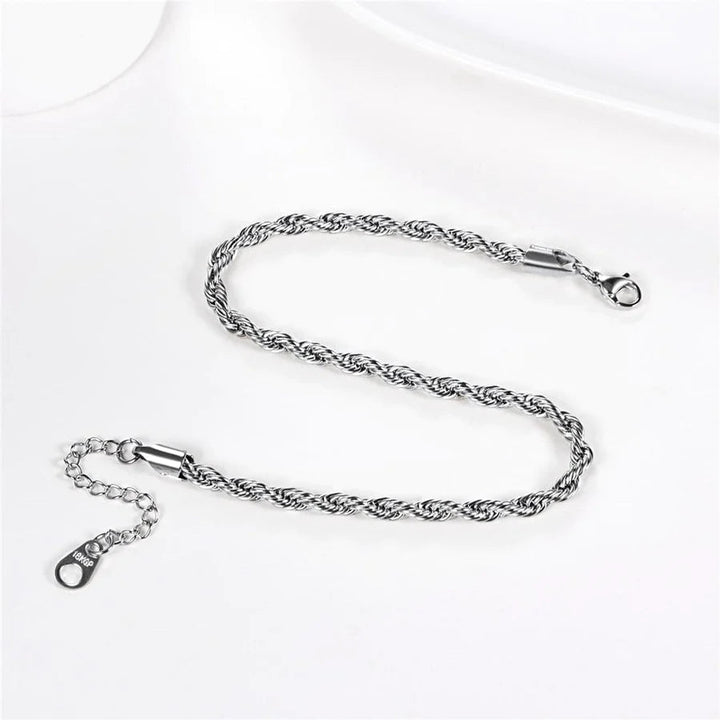 Twisted Rope Chain Anklet for Women Gold Ankle Bracelet 3MM Wide