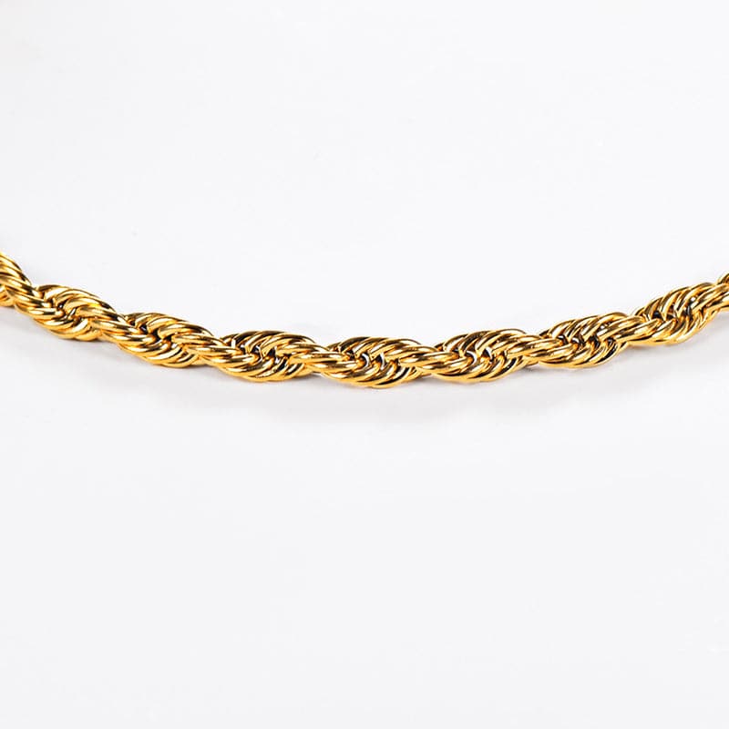 Twisted Rope Chain Anklet for Women Gold Ankle Bracelet 3MM Wide