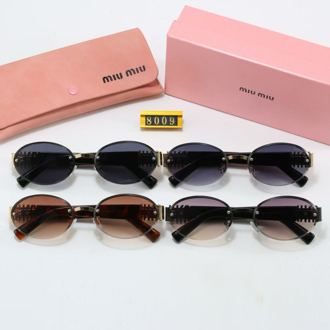 4 Color Metal with Oval Sunglasses
