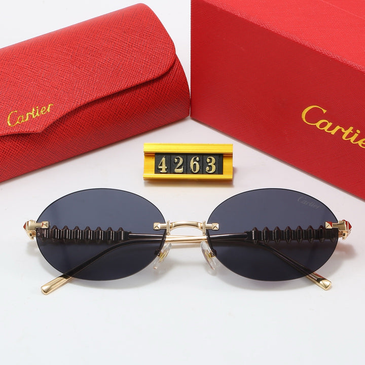 5 Color Fashion Oval Lens Design Sunglasses