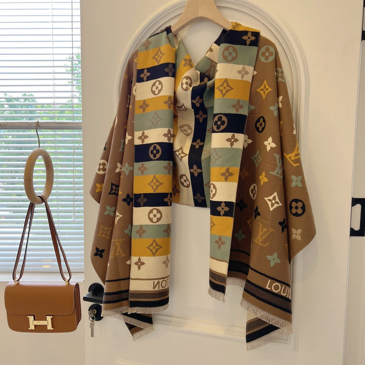 four-leaf clover color autumn and winter scarf