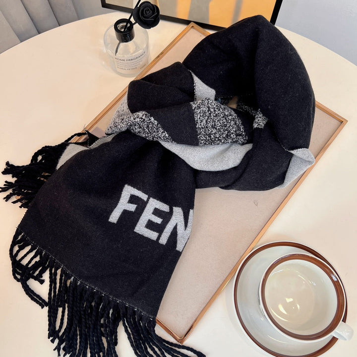 New FF Tassel Cashmere Long Scarf
