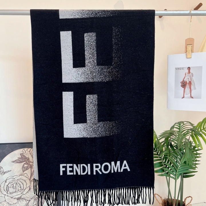 New FF Tassel Cashmere Long Scarf