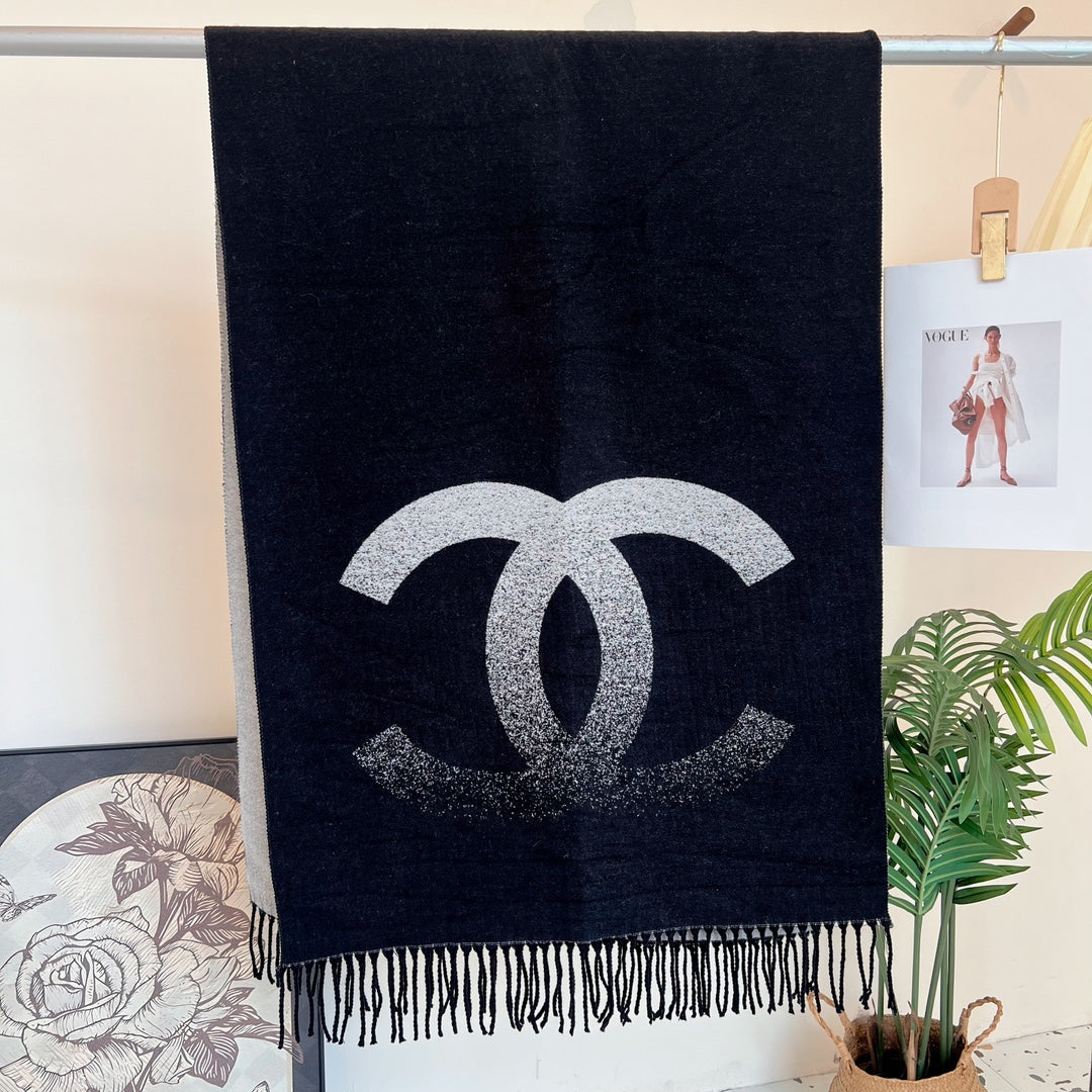 New CC Tassel Cashmere Long Scarf
