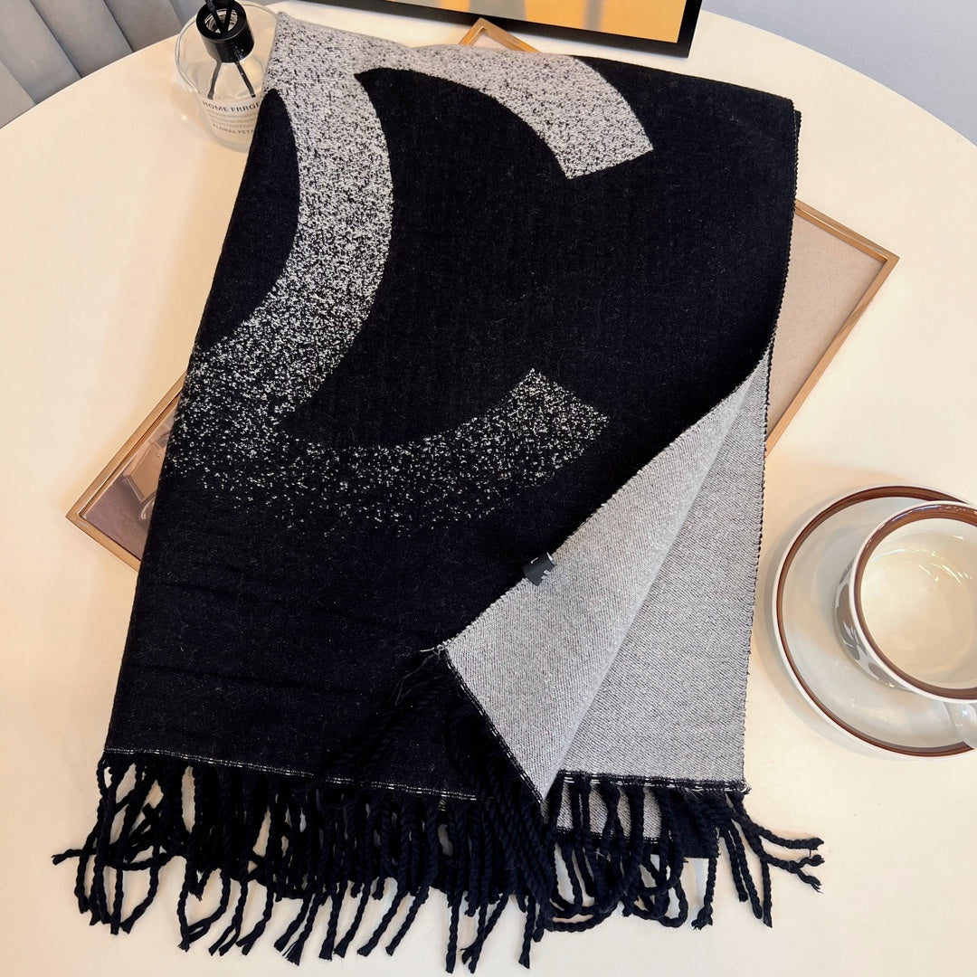New CC Tassel Cashmere Long Scarf