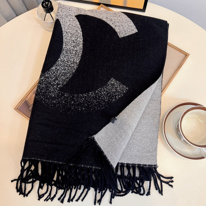 New CC Tassel Cashmere Long Scarf