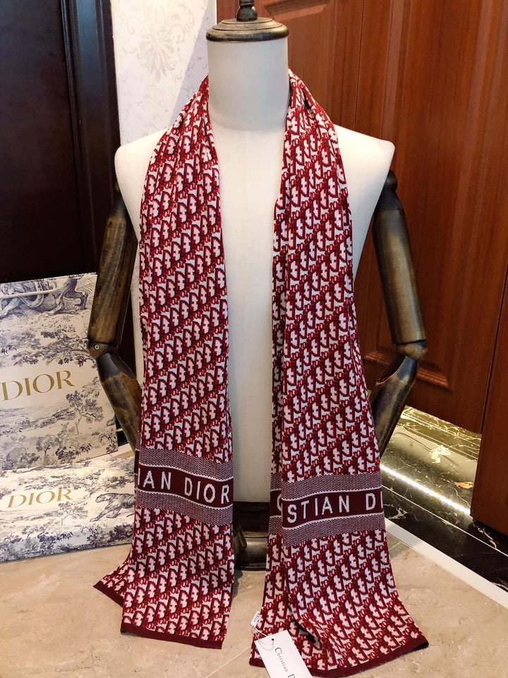High-end CD cashmere knitted scarf