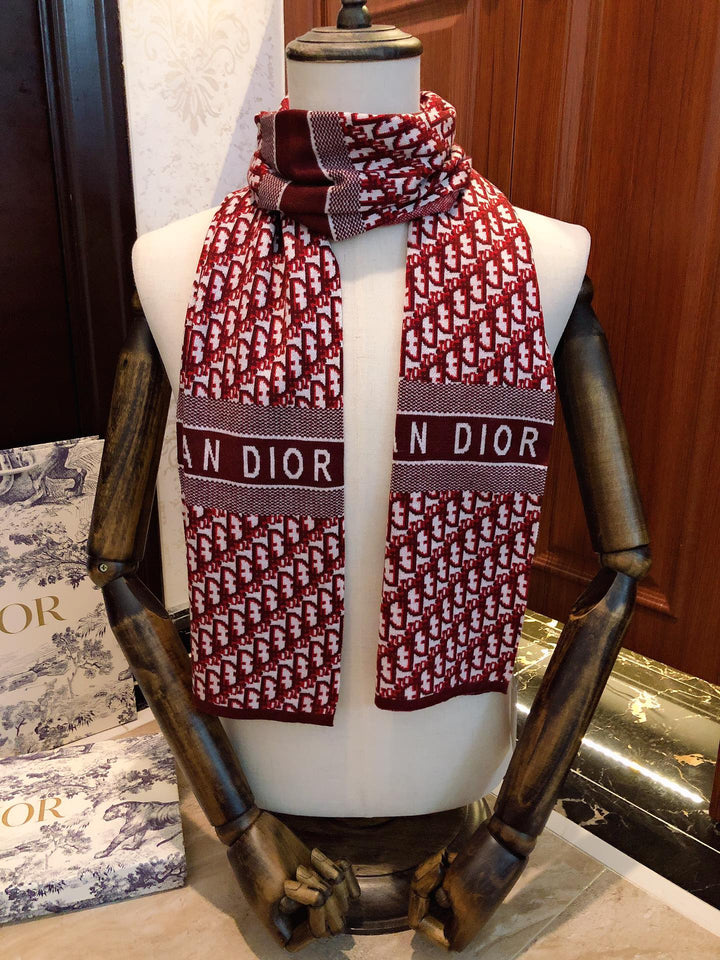 High-end CD cashmere knitted scarf