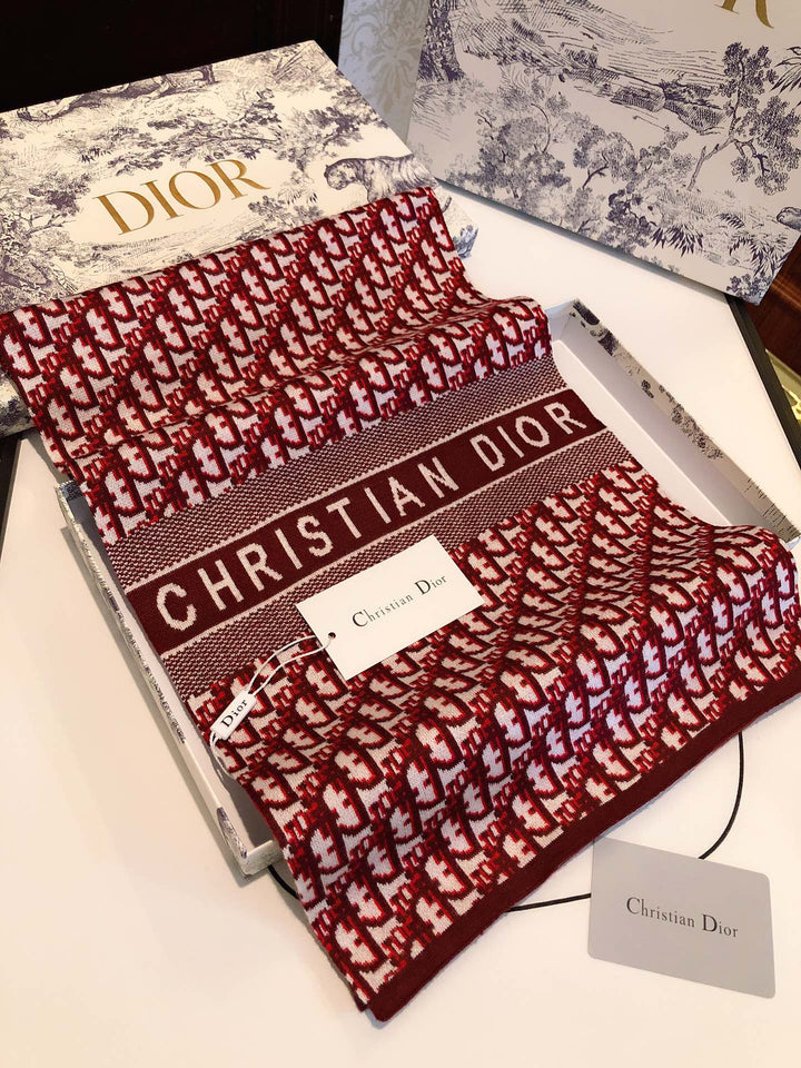 High-end CD cashmere knitted scarf