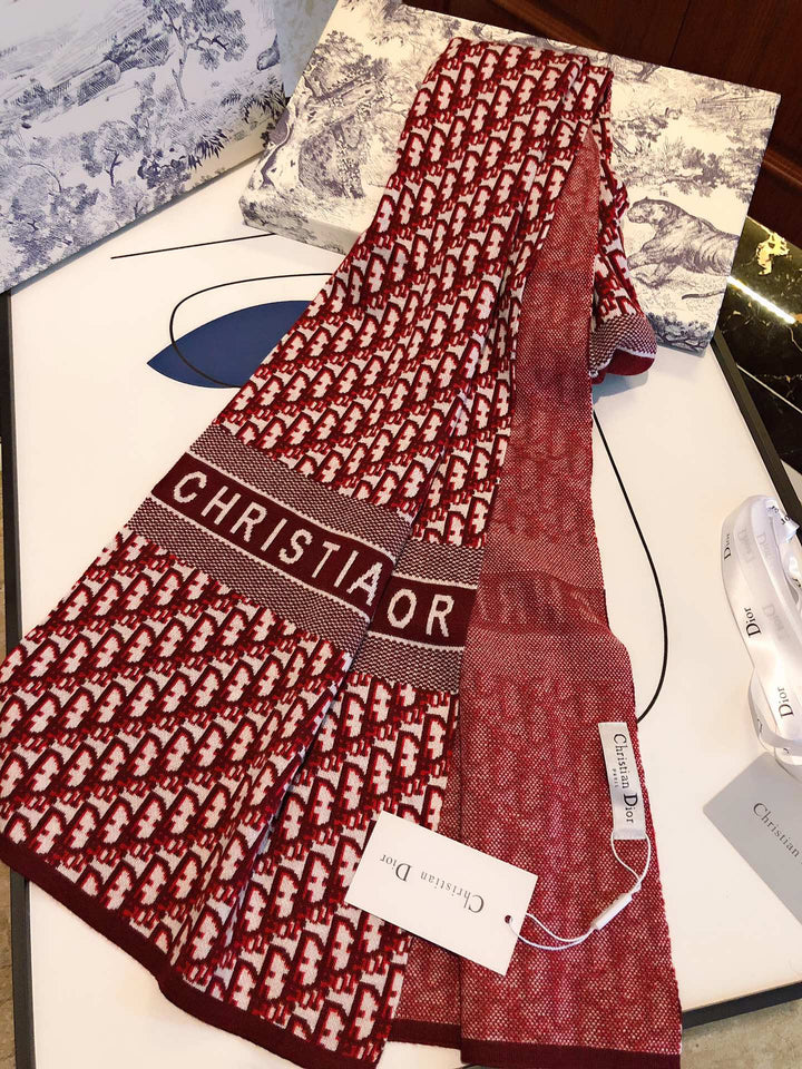 High-end CD cashmere knitted scarf