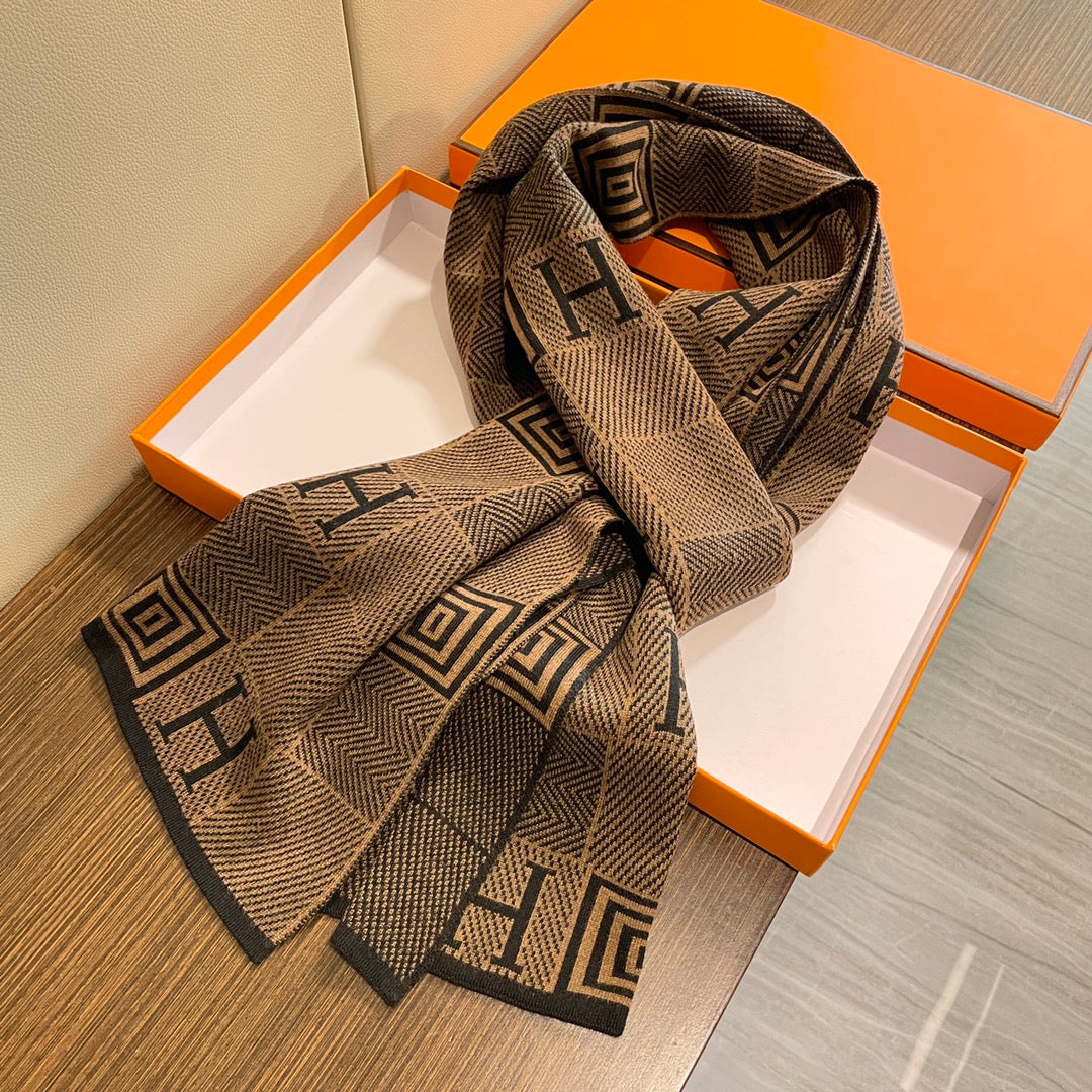 latest knitted jacquard fall and winter new scarf