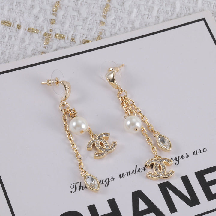 Fashion Double C Tassel Earrings