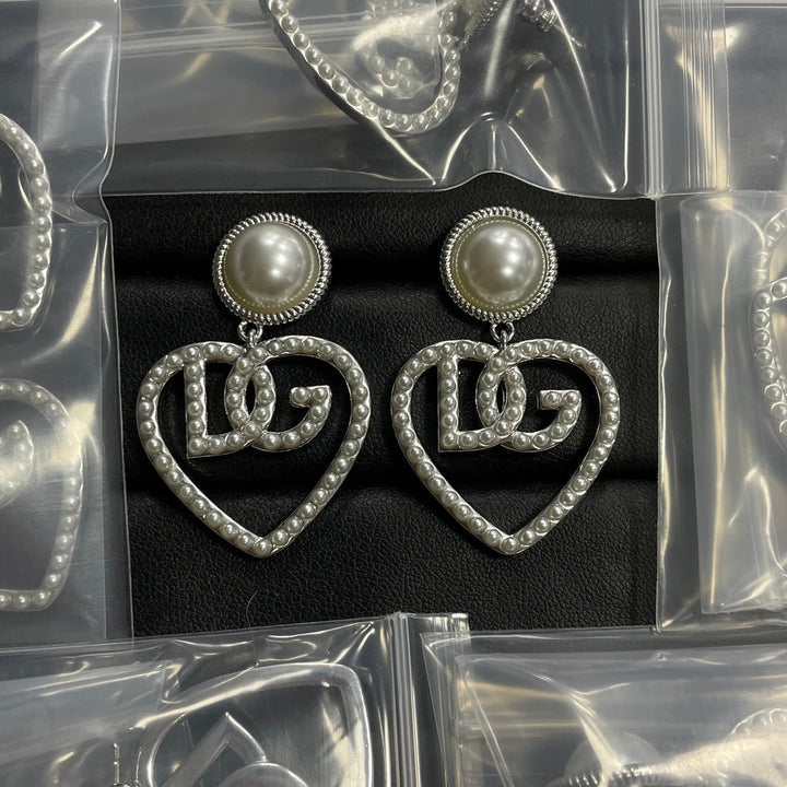 Fashion  love heart pendant necklace earrings