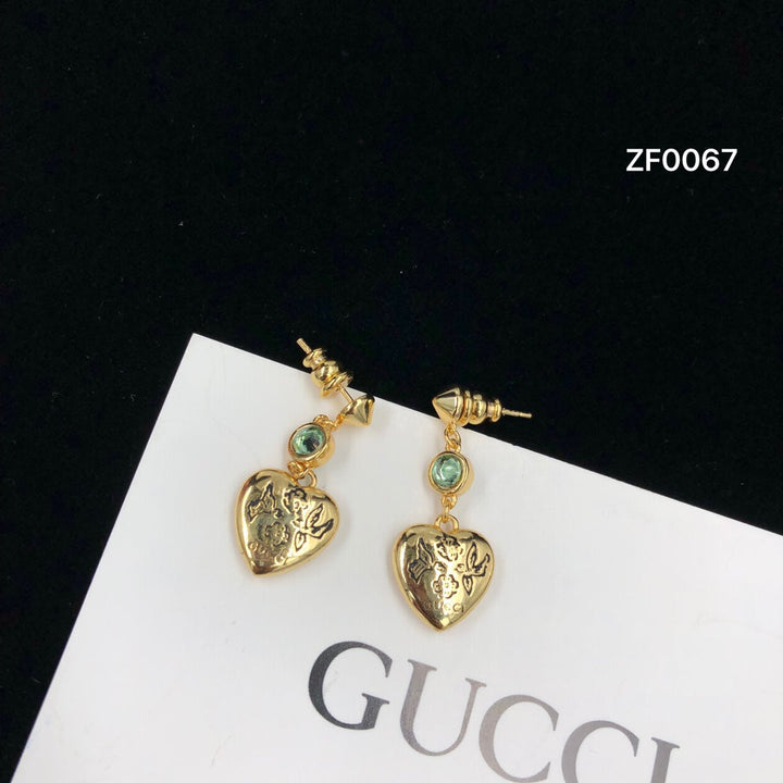 Classic GG Heart Print Earrings