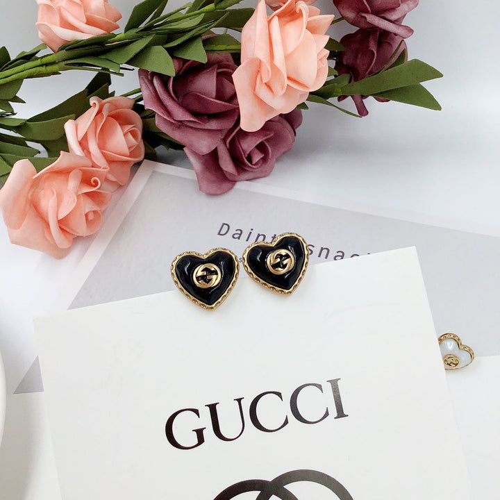 3 colors romantic love earrings