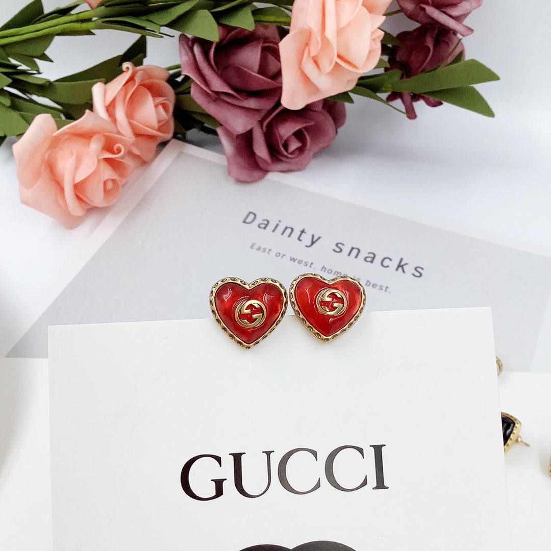 3 colors romantic love earrings