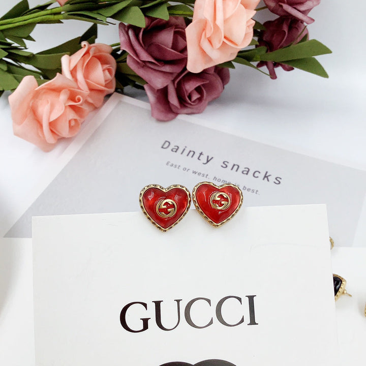 3 colors romantic love earrings