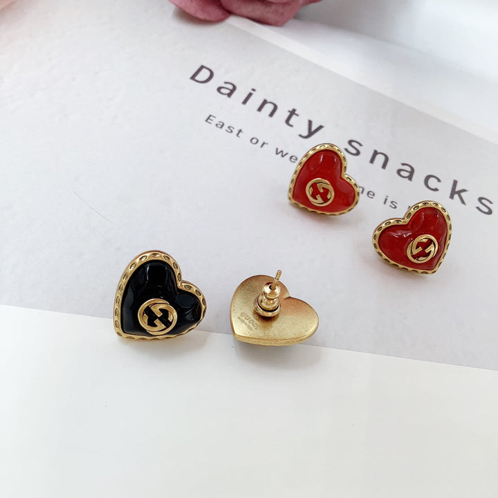 3 colors romantic love earrings