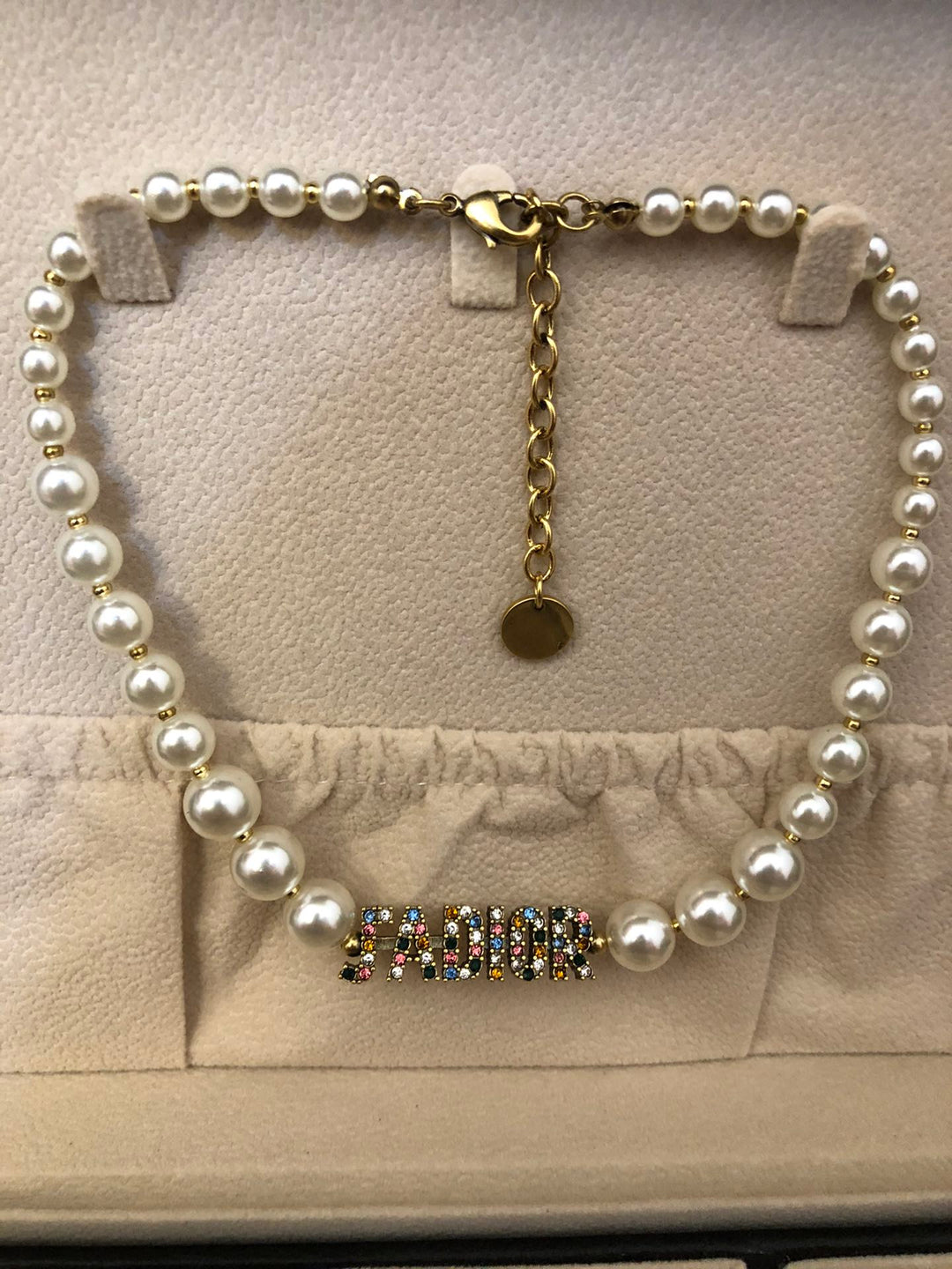 Fashion CD Colorful Diamond Pearl Necklace