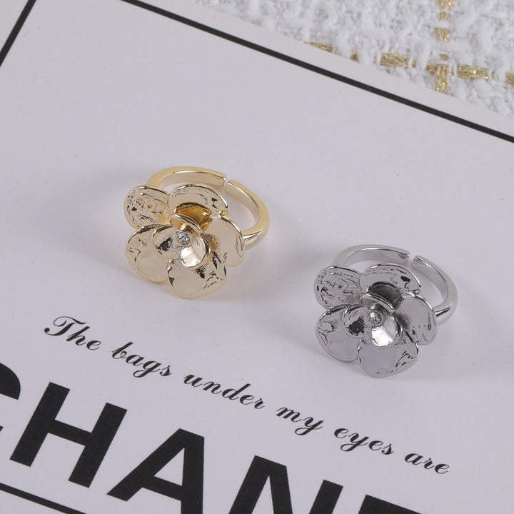 Fashion Camellia Open End Ring