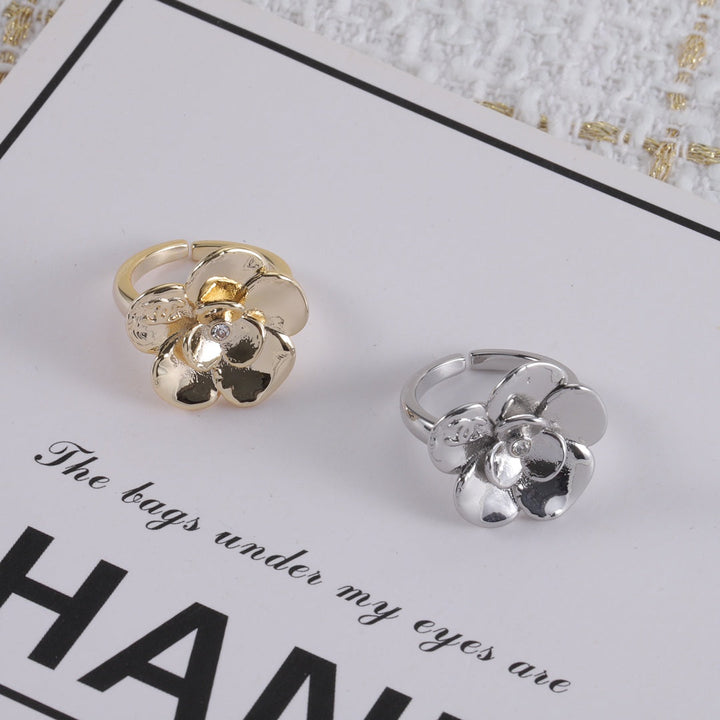 Fashion Camellia Open End Ring