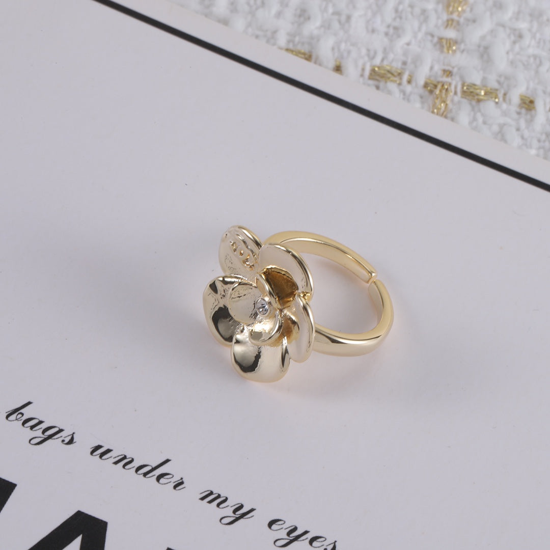 Fashion Camellia Open End Ring