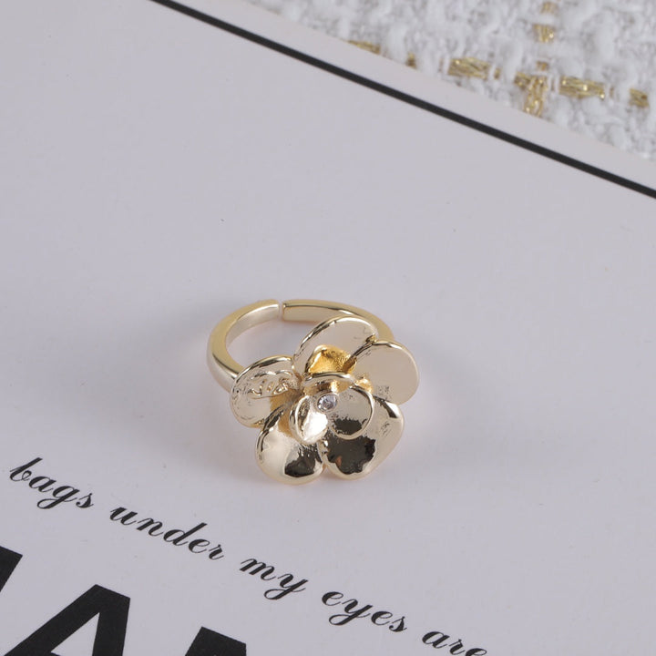 Fashion Camellia Open End Ring