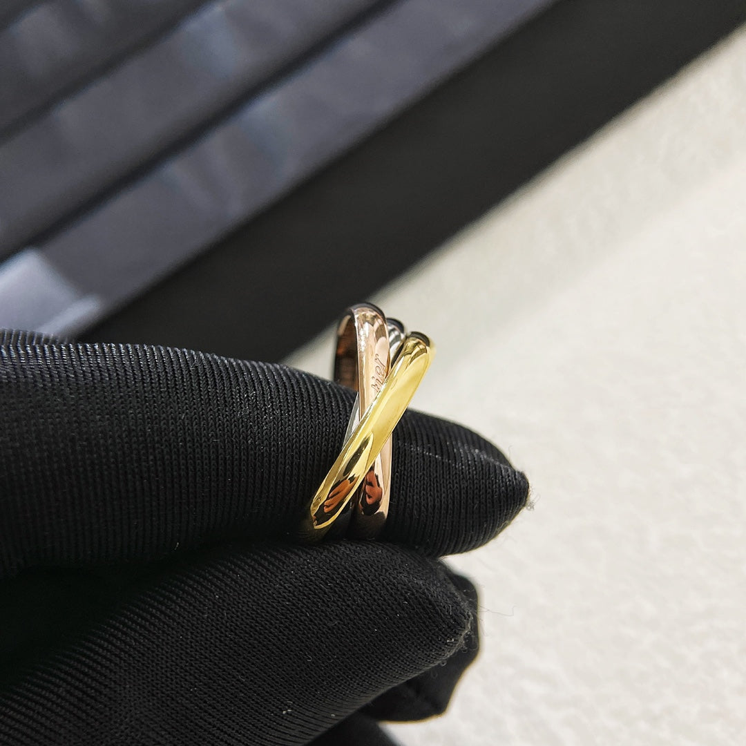 New three rings three colors small square ring