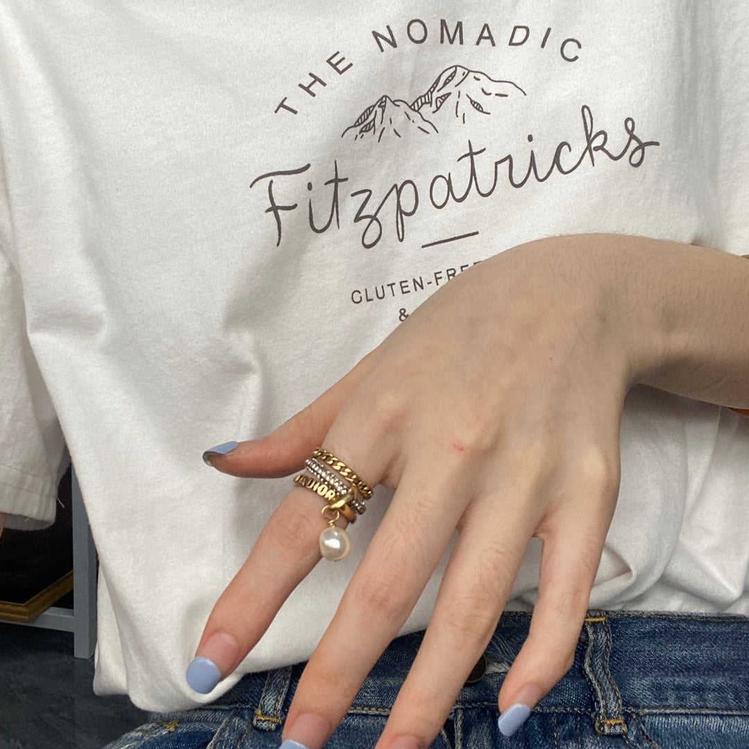 Fashion CD triple layer ring