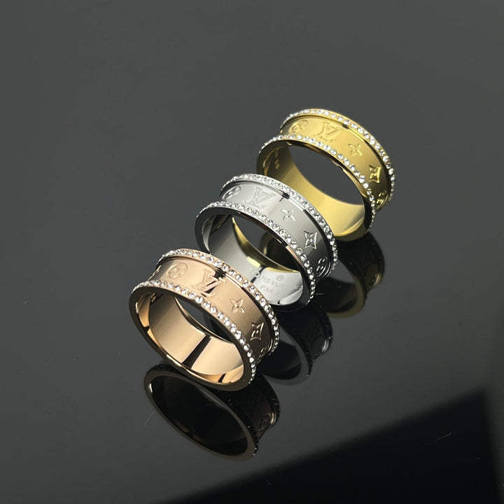 new floral pattern two rows of diamond ring