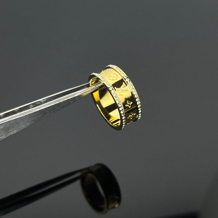 new floral pattern two rows of diamond ring