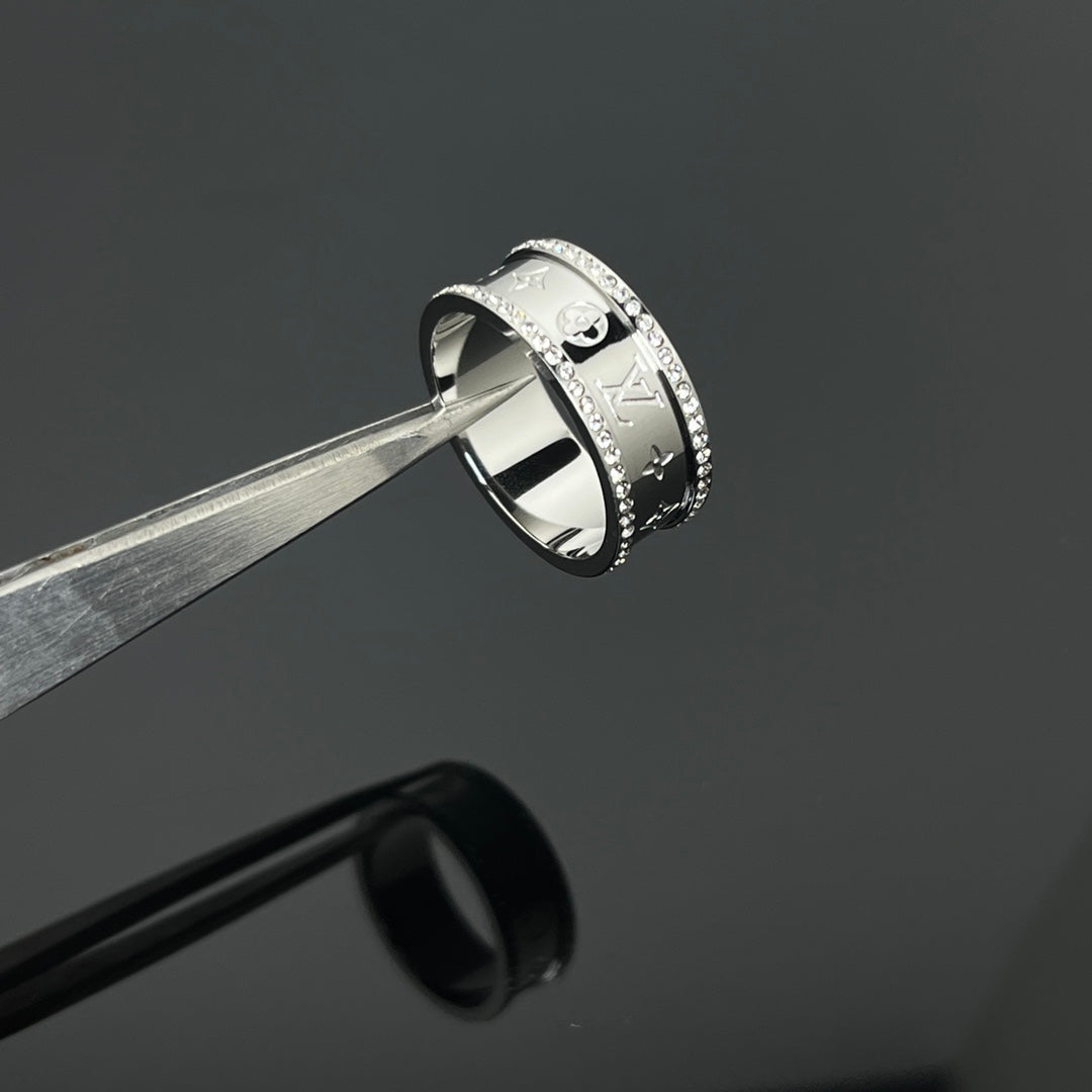 new floral pattern two rows of diamond ring