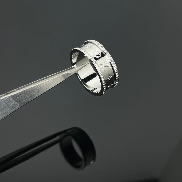 new floral pattern two rows of diamond ring