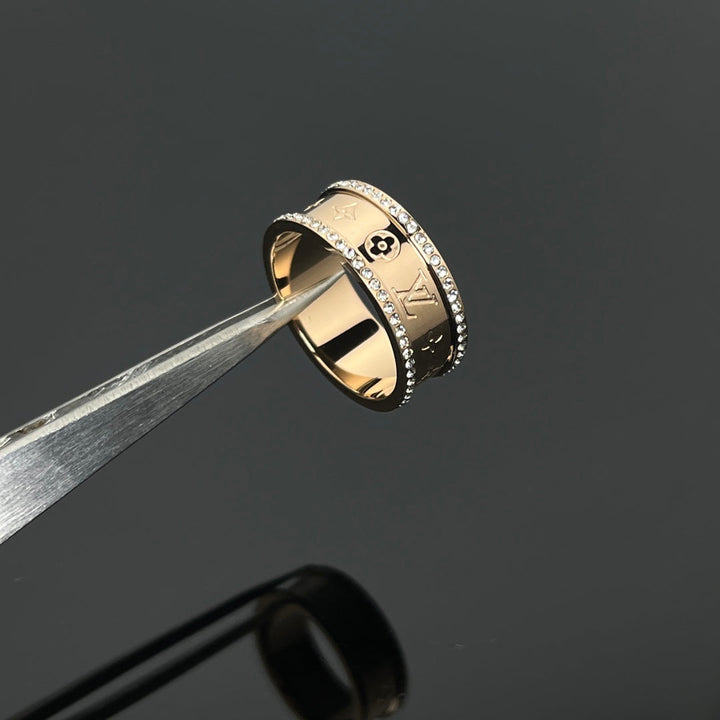 new floral pattern two rows of diamond ring