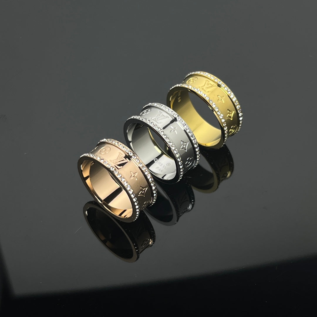 new floral pattern two rows of diamond ring